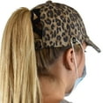 thumbnail image 6 of C.C Ponycap Criss Cross Messy Bun Side Button For Mask Adjustable Baseball Cap, Baby Leopard, 6 of 6