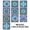 thumbnail image 3 of 10PCS 10cm Waterproof PVC Wall Sticker Crystal Mandala Hard Film Tile Kitchen, 3 of 9