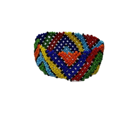 Xiao Hua bead elastic bracelet -1 piece, 2.17 × 0.98 inch bead bracelet, durable glass bead bracelet, Bohemian multi-color summer beach vacation daily wear accessory, style 11