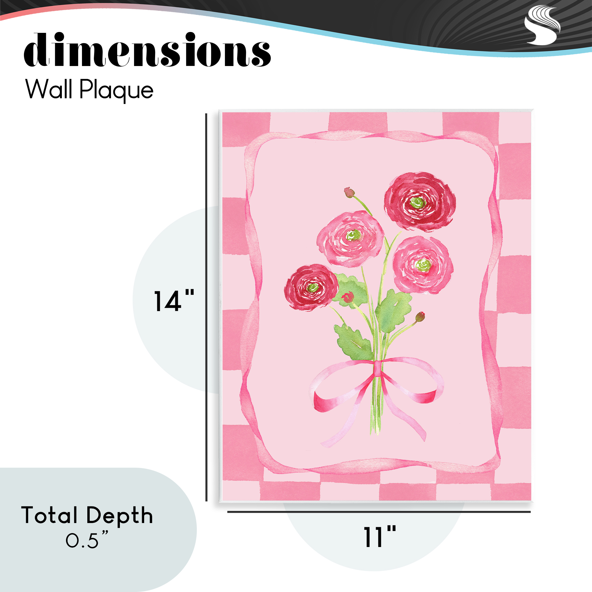 Pretty And Sweet Ranunculus Wall Plaque Art, design by Nina Jacobs