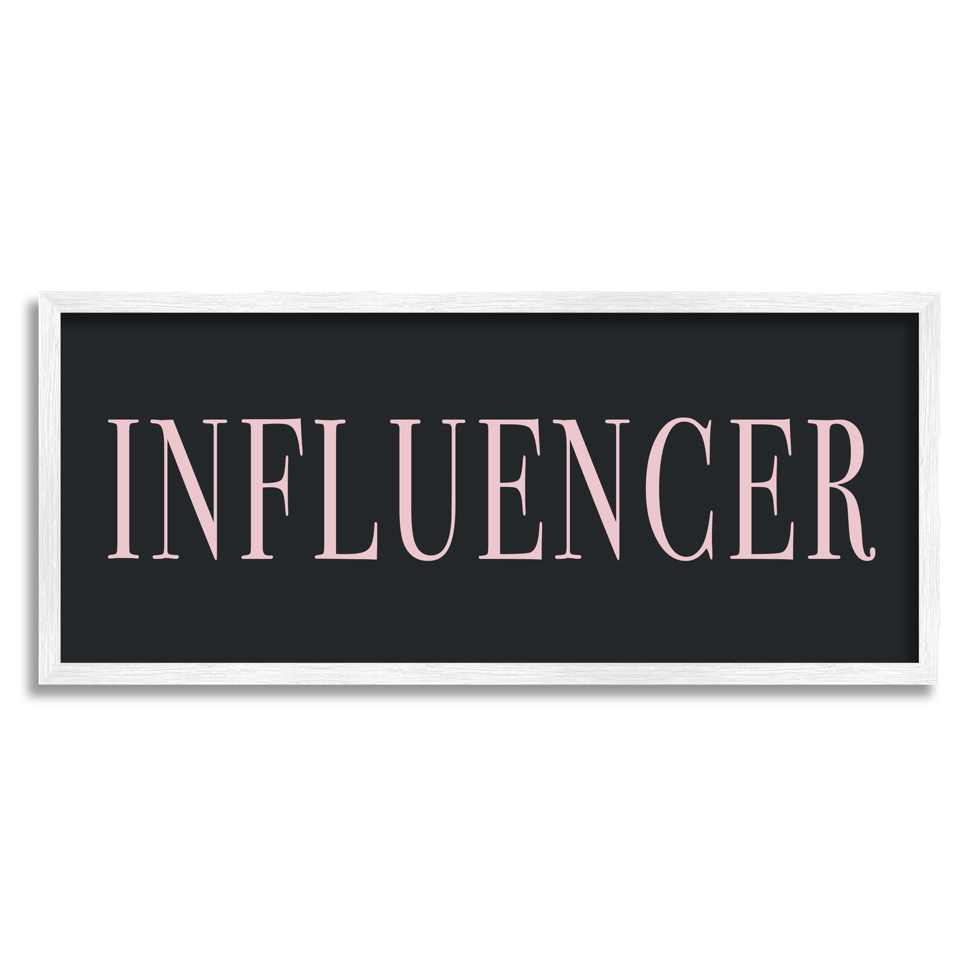 Stupell Industries Influencer Casual Chic Text Black Pink Design Graphic Art White Framed Art Print Wall Art, Design by Daphne Polselli