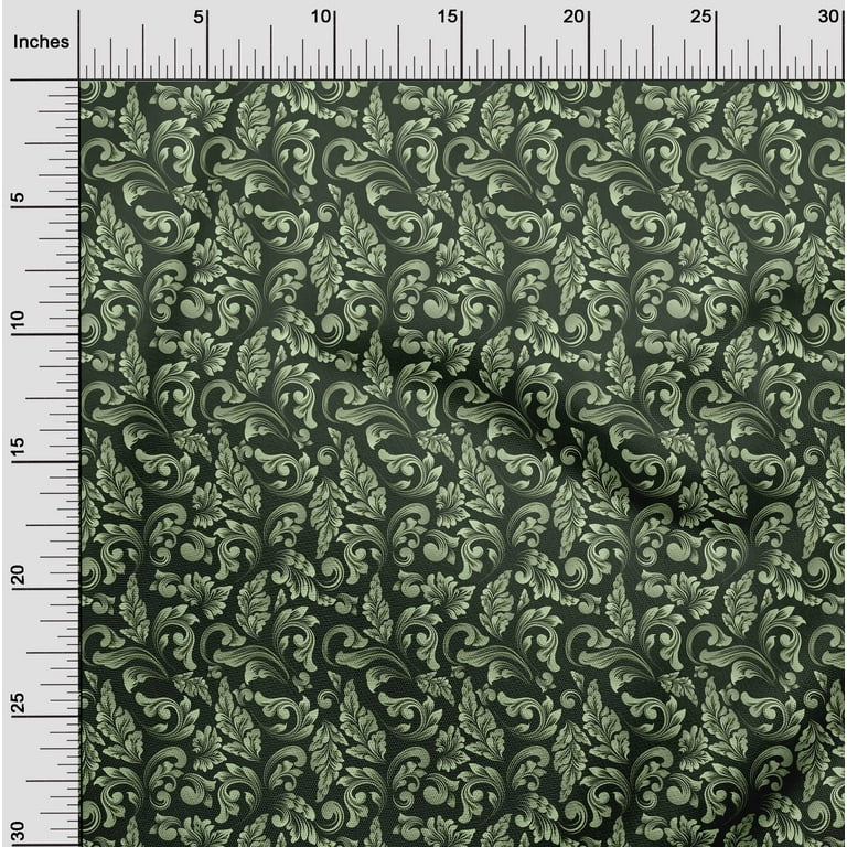 oneOone Georgette Viscose Dark Green Fabric Asian Baroque Fabric