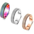 thumbnail image 1 of Anillo de ansiedad de acero inoxidable de titanio para mujeres y hombres, tamaño 7, ancho 6 mm, color: Oro rosa-arcoíris-, color acero con acabado arenado, 1 of 5