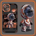 thumbnail image 2 of Funda de silicona suave con astronauta espacial para iPhone, carcasa transparente de lujo para modelos 11, 12, 13 Pro Max, XS, XR, X, 6, 6S, 7, 8 Plus, SE 2020, 2022 Fivean unisex, 2 of 2