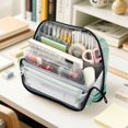 thumbnail image 6 of Wobogo Light Green Butterfly Large Capacity Durable Zippered Pencil Case Portable Stationery Storage Organizer Bag for Study Office Travel, 6 of 7