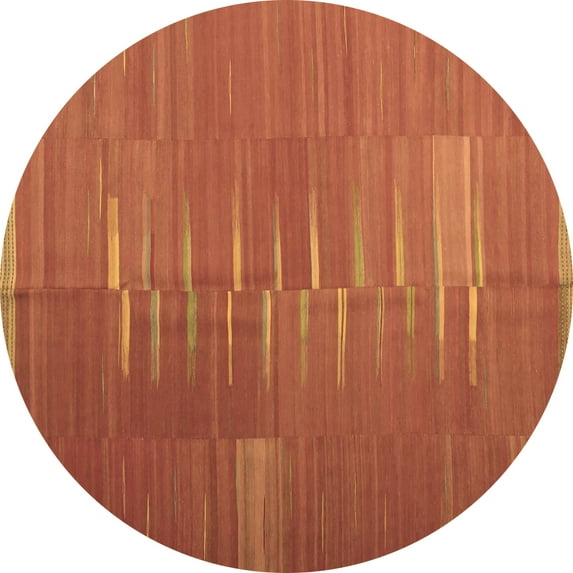 Ahgly Company Indoor Round Oriental Brown Traditional Area Rugs, 7' Round