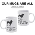 thumbnail image 3 of All You Really Need Is A Wiener Funny Dachshund Camping Mug Ceramic Coffee Cup Birthday Gifts For Men Women 11Oz White, 3 of 6