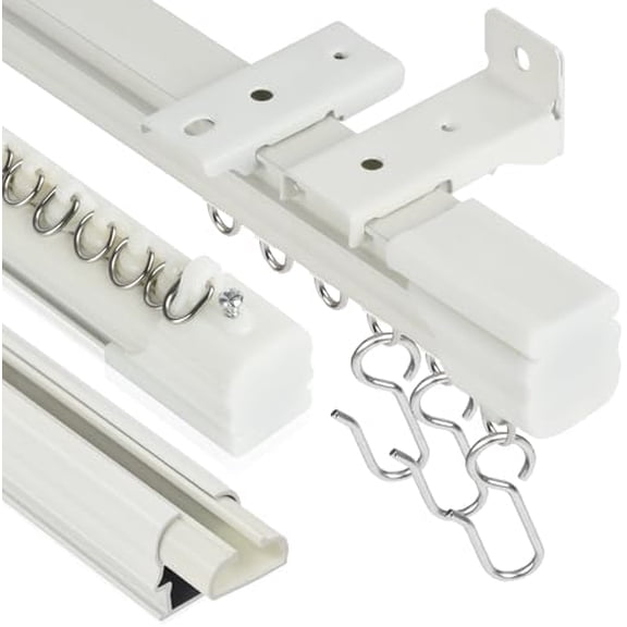 Ceiling Curtain Track, 3ft-9ft Aluminum Ceiling Curtain Track Set, Heavy Duty Curtain Rails Wall Mount Track Curtains System Room Divider (3PCS)$$Tools & Hardware Other