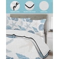 thumbnail image 3 of Quilt King Size Bedding Set, Blue Coastal Reversible Summer Quilt 3 Pieces, Shell Starfish Coral Nautical Summer Beach Lightweight Bedspreads Coverlets with 2 Pillow Shams for All Seasons, 3 of 5