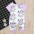 thumbnail image 5 of Odeerbi Toddler Kids Baby Boys Girls 2025 Fashion Cute Flowers Print Short Sleeve One-piece Romper Jumpsuit, 5 of 9