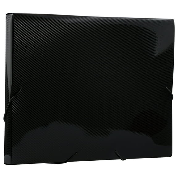 JAM Plastic Portfolio with Elastic Closure, Letter Size, 9 7/8 x 13 x 1, Black