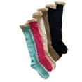thumbnail image 2 of Women's Knee High Boot Socks Set, Crochet Trim Ric-Rack Knit-6 Assorted Colors Set, One Size, 2 of 2