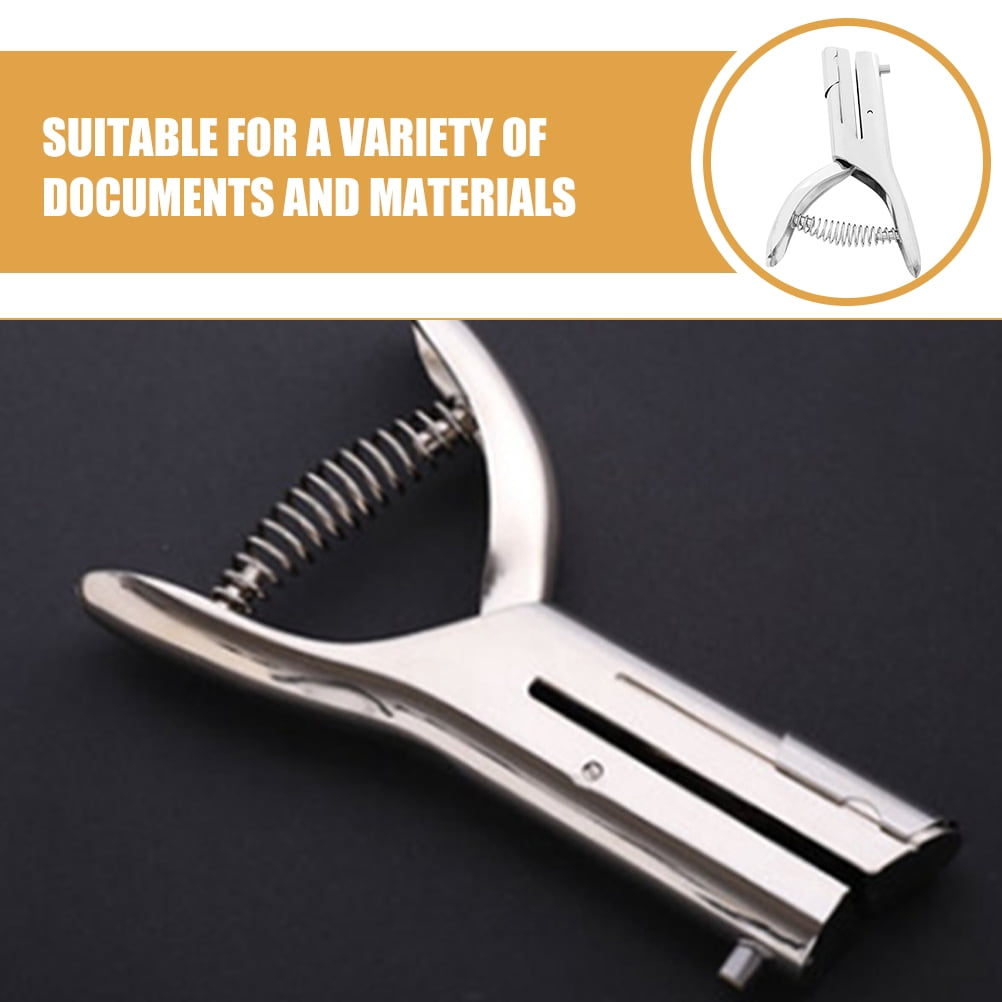 RENACLIPY Single Hole Badge Punch Tool Zinc Alloy Office Paper Puncher 1 Piece for ID Cards and Badges