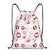 thumbnail image 1 of Fotbe Red Lips Bolsa Mochila con Cordón Estampada, Bolsa de Gimnasio Deportiva, Bolsa Cinch, Bolsa con Cordón para Hombres y Mujeres-Medium, 1 of 6