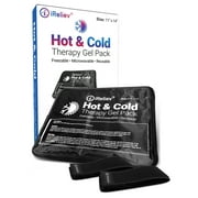 Ice Pack or Hot Pack 11" x 14" - Premium Hot Cold Pack for Relief , Reusable , Freezable & Microwaveable , Pain & Muscle Soreness , Comes with 2 Straps (Large, Black) by iReliev