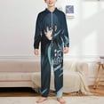 thumbnail image 2 of Demon Slayer Muichiro Tokito Kids Hooded Jumpsuit Union Suit Onesie One Piece Blanket for Boys Girls, 2 of 7