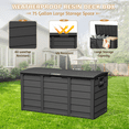 thumbnail image 4 of SOLAURA 75 Gallon Outdoor Storage Deck Box Waterproof Resin Patio Storage Box for Outside Cushions, Garden Tools and Pool Toys , Black, 4 of 9