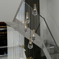 thumbnail image 4 of Raindrop 5 Light Cluster Pendant Lights,13.8in High Ceiling Chandeliers Adjustable, for Living Room Foyer Stairwell ,Bedroom ,E12 Gold, 4 of 10