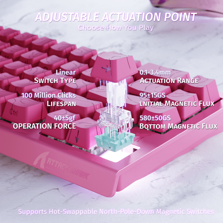 ATTACK SHARK X68 HE 8000Hz Rapid Trigger Keyboard, 0.01mm RT