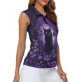 thumbnail image 4 of Whosucclay Cat and Bat Pattern Golf Sleeveless Shirt for Ladies, Elastic Anti Shrink for Running Athletic, Dry-Fit Lightweight Women Golf Sleeveless Tank Top, 4 of 8