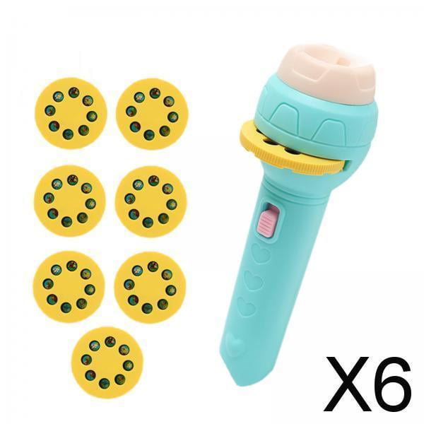 6xCute Linterna De Proyección Lámpara De Noche De Juguete Interactivo Para Niños Infantiles Verde 56 Imágenes 6 piezas