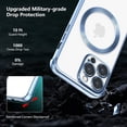 thumbnail image 3 of Magnetic Case for iPhone 14 Pro [Compatible with Magsafe] [Military Grade Drop Protection] Clear Slim Plated Case Shockproof Anti-Yellowing Phone Case 6.1"- Blue, 3 of 12