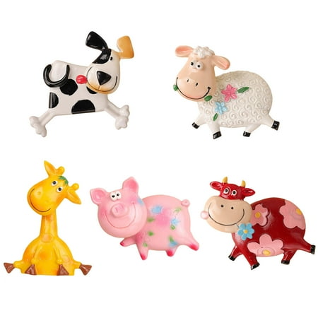 

Fridge Magnetic Sticker 3D Cartoon Animal Great Attraction Anti-slip Decorative Stick Note Smooth Surface Cow Flower Cow Note Sticker Magnet for Home