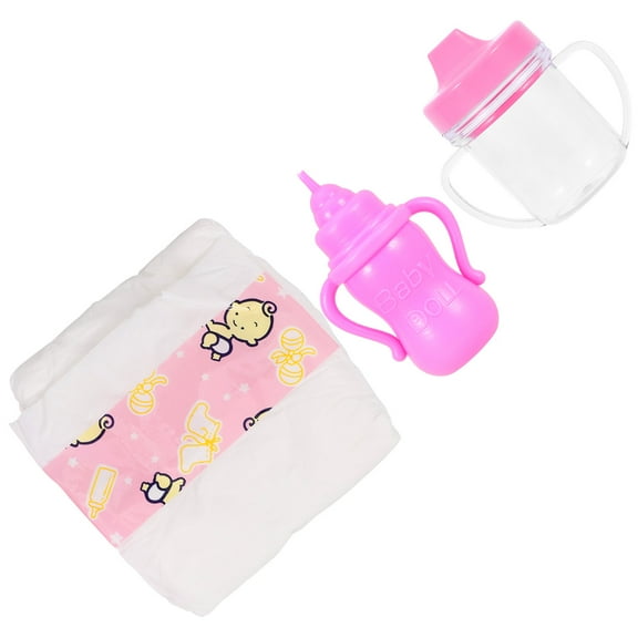 IDEANATEGRATE Miniature Diapers 7.50X4.50X4.50in for Children Mini House Furniture Set Pretend Play Baby Bottles