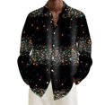 thumbnail image 2 of Telankuip Men's Mardi Gras Muscle Fit Dress Shirts Wrinkle-Free Long Sleeve Casual Button down Festival Sparkling Print Shirt Tops 2026 Fashion Carnival Holiday Party Outfits 12-Black XL, 2 of 4