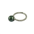 thumbnail image 4 of de de boda ajustable con perla de concha de agua dulce con patrón de flores elegante Zulema Anillo base en blanco, 4 of 6