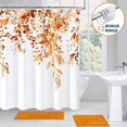 thumbnail image 1 of Cortina de Ducha ComfiTime Diseño Enredaderas Naranjas 72 x 72 Tela Resistente Al Moho y Hongos, 1 of 1