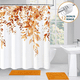 thumbnail image 1 of Cortina de Ducha ComfiTime Diseño Enredaderas Naranjas 72 x 72 Tela Resistente Al Moho y Hongos, 1 of 1