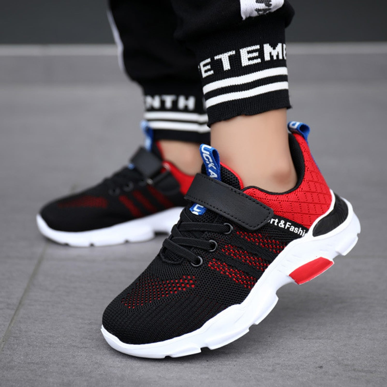 WZEIIOT Toddler Boys Sneakers Breathable Mesh Slip On Sport Shoes Lightweight Indoor Outdoor Training Tennis Running Active Play Athletic Shoes Us Size:11.5