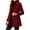 Wine, variant on cocolona Pea Coats for Women Casual Open Front Notched Lapel Overcoat Long Sleeve Double Breasted Elegant Trench Coat