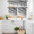 thumbnail image 2 of Gradient Gray Waves Ocean Curtain Tier and Valance Set 3 Piece, Abstract Summer Beach 3-inch Rod Pocket Window Tier Curtains Valance for Kitchen Living Room, 2 of 9