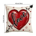 thumbnail image 2 of Valentine's Day Pillowcase Linen Decorative Cover Multicolor Heart Pattern 18 x 18 Inches, 2 of 7