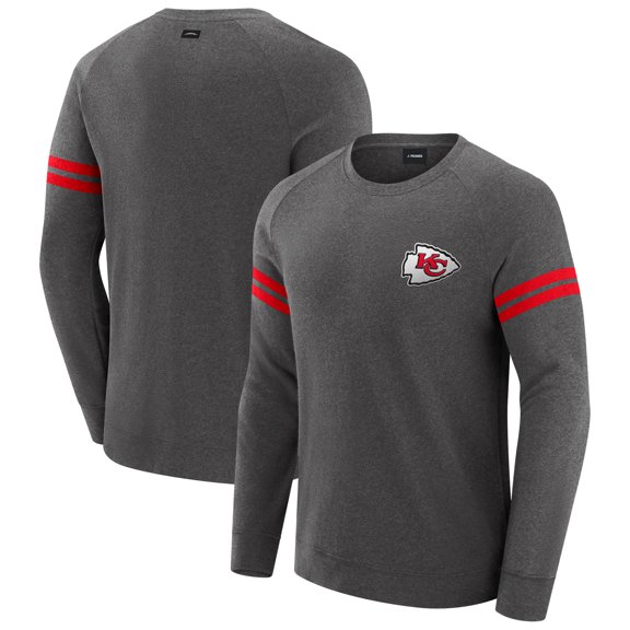 Men's J. Palmer Dark Heather Gray Kansas City Chiefs Players Lounge Raglan Tri-Blend Sweatshirt