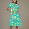 thumbnail image 2 of Hrsba Kids Summer Dress,Casual Dress for Girls,Toddler Kids Girls Print Short Sleeve Stretchy Dress A Line Dress, 2 of 5