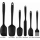 thumbnail image 2 of Set of 6 silicone spatulas, heat-resistant with seamless one-piece design and stainless steel core, nonstick kitchen utensils for cooking, baking.blac, 2 of 5