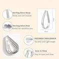thumbnail image 4 of Meraki Miren 5MM Wide Sterling Silver Hoop Earrings For Women Hypoallergenic Thick Silver Hoop Earrings Lightweight Oval Big Silver Hoop Earrings for Women 30/40/65MM, 4 of 8