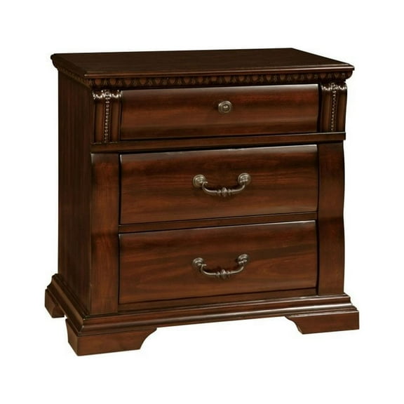 Bowery Hill 3 Drawer Nightstand in Cherry