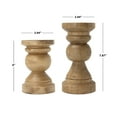 thumbnail image 2 of Mainstays Light Wood Tabletop Pillar Candle Holders, 2PC Set, 2 of 9