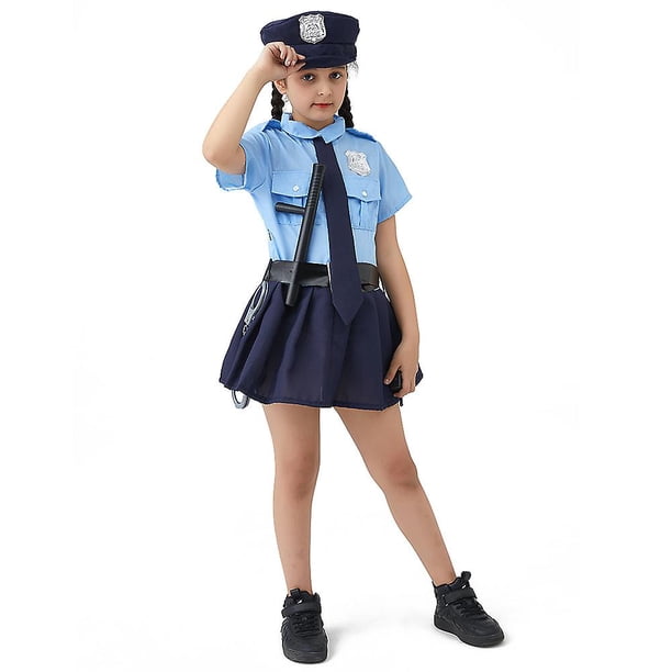 Juego de policías para niñas, uniforme de policía, divertidos disfraces de Halloween para niños