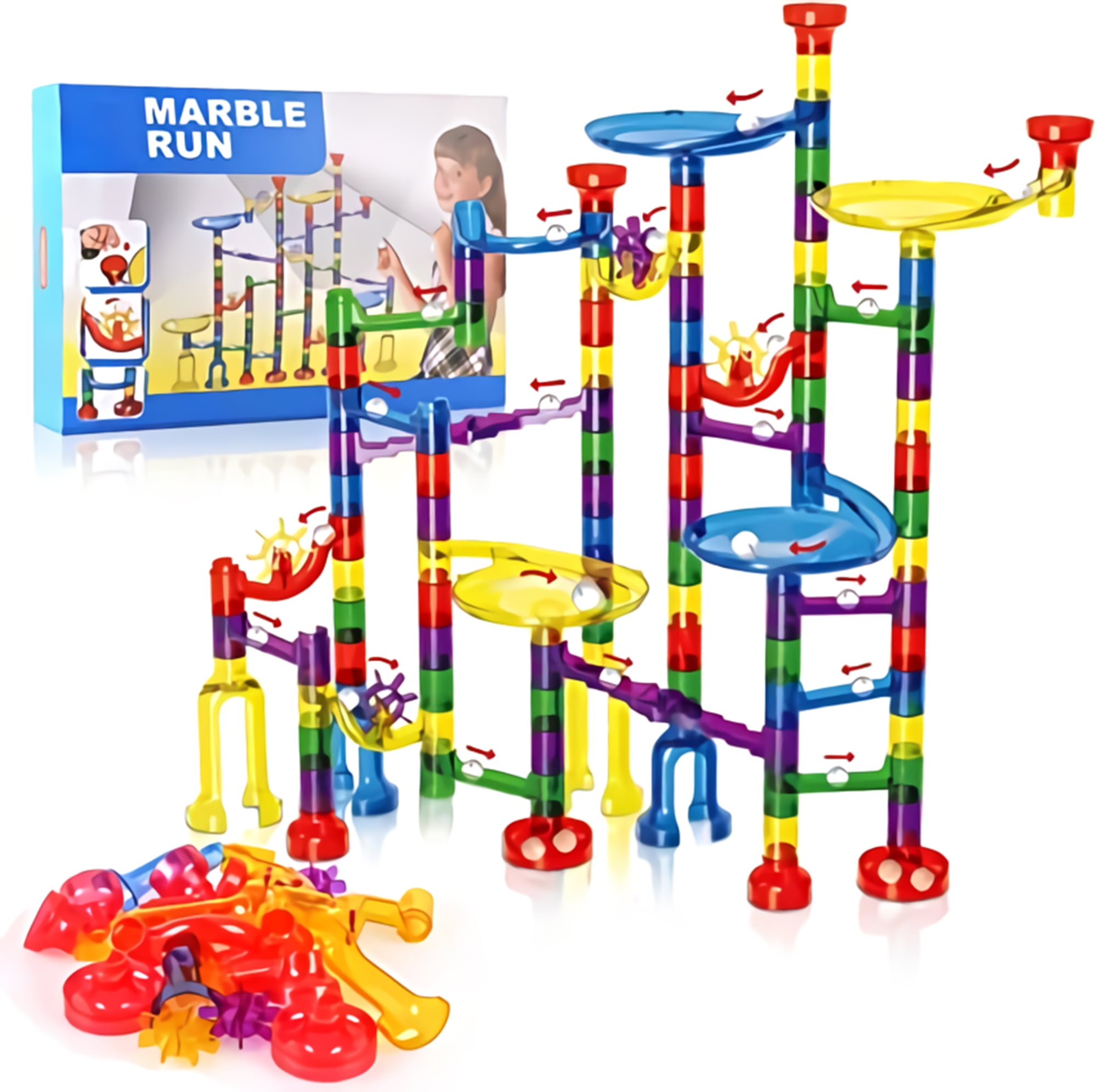 122Pcs Marble Run Building Blocks Toy