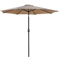 thumbnail image 3 of ZENSTYLE Tan Patio Umbrella 8 Ribbed Strong Light Weight Aluminum Frame with Crank Sunny UV Resistant Yard Parasol - 9FT, 3 of 10