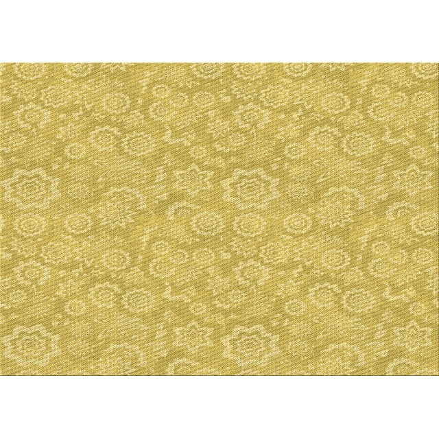 Ahgly Company Machine Washable Indoor Rectangle Transitional Bright Gold Yellow Area Rugs, 5' x 8'