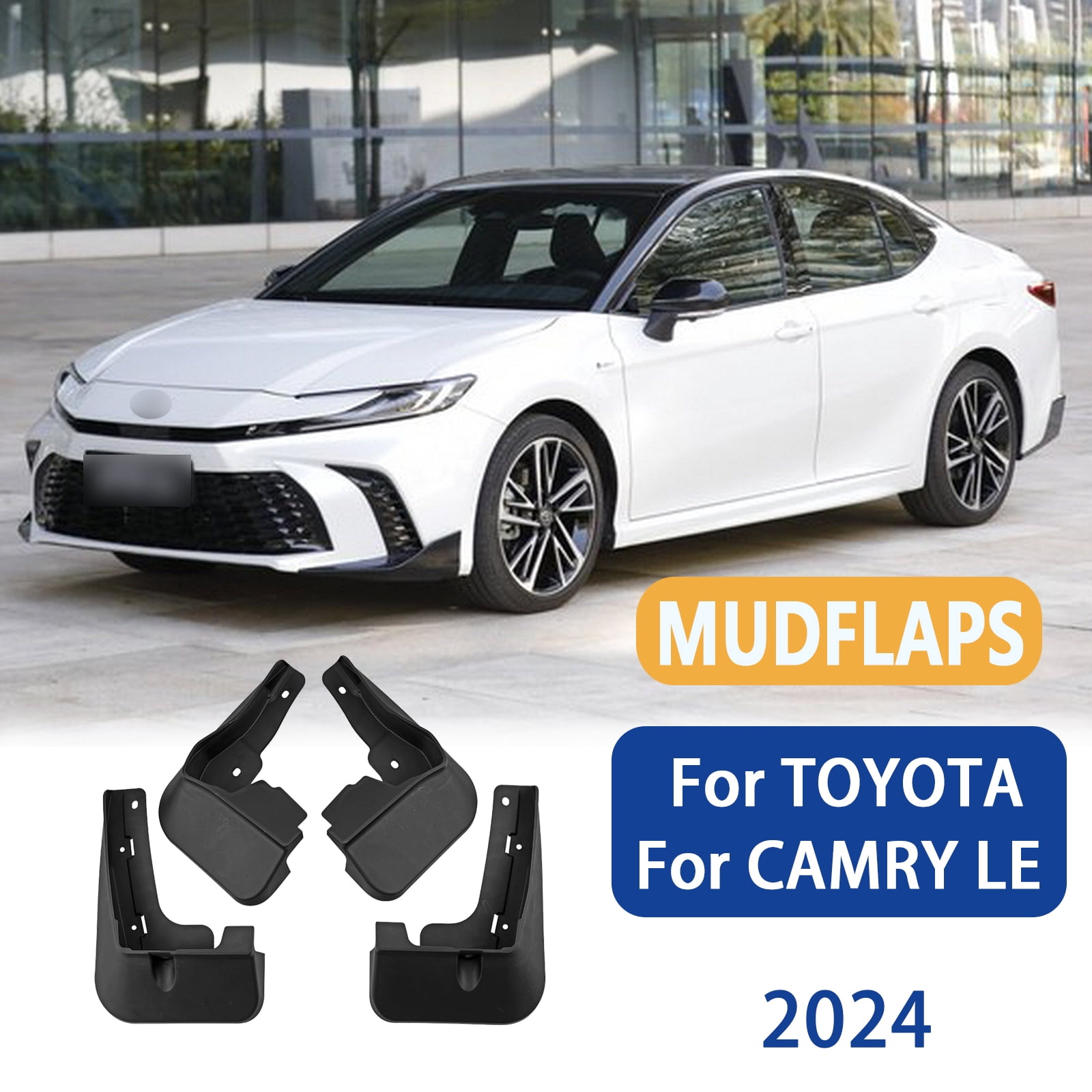 Custom Mud Flaps For Toyota Camry LE 2024, Mudguards No Drilling Accessories, Front & Rear Protection Splash Guards 4PCS-black