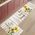thumbnail image 3 of Anti Fatigue Kitchen Mat Set of 2 Cushioned Kitchen Floor Mats Kitchen Rugs Non Slip Kitchen Runner Rug Blooming Sunflowers Live Love Laugh on Wooden (15.7"x23.6"+15.7"x47.2" inches), 3 of 6