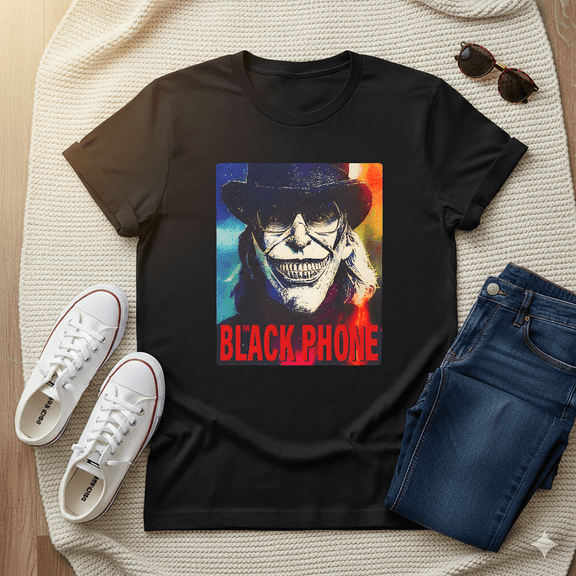 Black Phone Horror Movie Inspired Scary Fan Art Graphic Unisex T-Shirt V10927, up to size 5XL