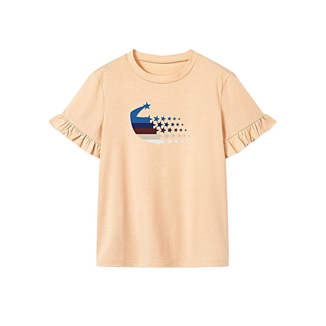 Camiseta para mujer, verano, ropa suave y sencilla, camiseta de cuello redondo para y SG